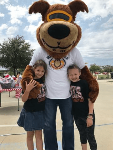 Dad volunteering at a campus event